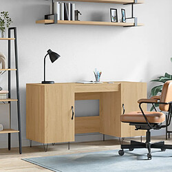 Maison Chic Bureau,Table de travail,bureau de travail pour chambre chêne sonoma 140x50x75 cm bois d'ingénierie -GKD83178