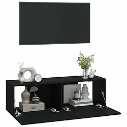 Acheter Maison Chic Ensemble 2 Meubles TV muraux suspendus noir 100x30x30 cm bois d'ingénierie -MN53991