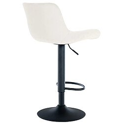 Avis Decoshop26 Lot de 2 tabourets de bar structure métallique noir assise en velours crème avec surpiqûres 10_0004444