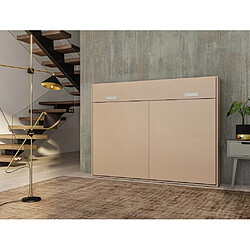 Inside 75 Armoire lit escamotable VERTIGO taupe mat couchage 140*200 cm