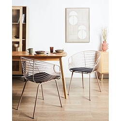 Beliani Chaise de salle à manger HOBACK Set de 2 Métal Beige