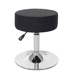 Acheter Decoshop26 Tabouret siège polyvalent hauteur réglable pivotant Ø 35cm tissu gris foncé 04_0005333