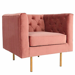 Paris Prix Fauteuil Design en Velours Natacha 78cm Rose