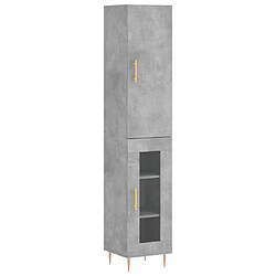 vidaXL Buffet haut Gris béton 34,5x34x180 cm Bois d'ingénierie