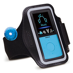 Avis Lenco Lecteur MP3 de sport avec podomètre, oreillettes de sport et brassard de sport PODO-153BU Bleu-Noir