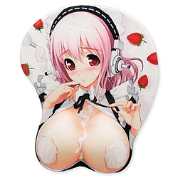 Totalcadeau Tapis de souris 3D informatique relief manga sexy repose poignet