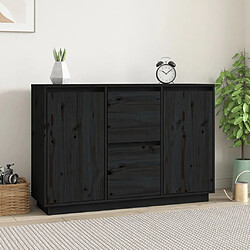 vidaXL Buffet Noir 111x34x75 cm Bois massif de pin