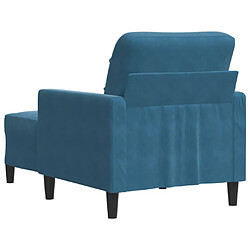 Acheter vidaXL Fauteuil avec repose-pied Bleu 60 cm Velours