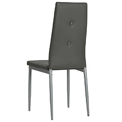 Acheter Maison Chic Lot de 6 Chaises à manger modernes,Chaises à dîner gris similicuir -MN70584