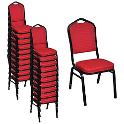 vidaXL Chaises à manger lot de 20 rouge tissu