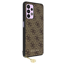 Guess Maroquinerie Coque Galaxy A32 5G Bi-matière Finition tissée 4G Charms Guess - marron