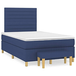 Maison Chic Lit adulte- Lit + matelas,Sommier à lattes de lit avec matelas bleu 120x190 cm tissu -GKD38128