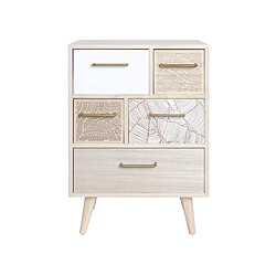 Mobili Rebecca Meuble Commode Polyvalent En Bois Clair Avec 5 Tiroirs 