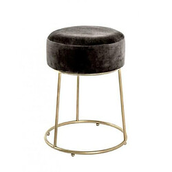 Pegane Tabouret coloris Or-gris en MDF / métal - H 46 x Ø 30 cm 