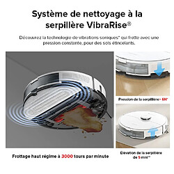 Acheter Roborock S8 -Aspirateur Robot Laveur Blanc- 6000Pa- Double Brosse- Vibration Sonique- 3D lumière Structurée- Mise à Niveau S7