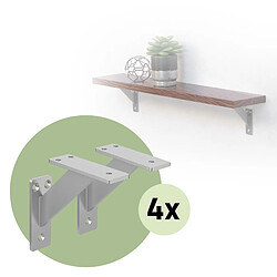 ML-Design 8x Support étagère murale fixation flottante aluminium argent robuste 120x120 mm