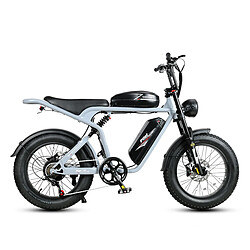 SAMEBIKE M20-II Vélo électrique - moteur 1200W double batterie 48V18AH*2 autonomie 110KM frein à disque hydraulique - Gris argent 