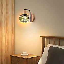 Stoex Lampe Murale Rétro Applique Murale Vintage Noire Lampe Murale Moderne Applique Murale en Bois Et Métal Pour Éclairage Intérieur