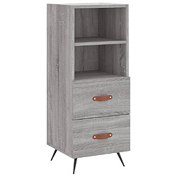 Maison Chic Buffet,Meuble de Rangement,commode pour salon,Cuisine Sonoma gris 34,5x34x180 cm Bois d'ingénierie -MN75991 pas cher