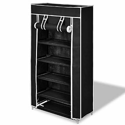 Maison Chic Armoire à Chaussures avec housse,Meuble de Rangement à Chaussures 58 x 28 x 106 cm Tissu Noir -MN37486