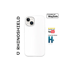 RhinoShield Coque Compatible avec [iPhone 14/13] SolidSuit Compatible avec Magsafe - Coque Fine avec Technologie d'absorption des Chocs et Finition Premium Matte - Blanc Classic