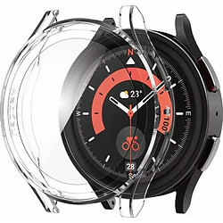 Spigen Sgp Spigen Thin Fit Coque Compatible avec Galaxy Watch 5 Pro 45mm, Protection D'écran en Verre Trempé Intégré (1pc) - Crystal Clear