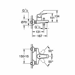 GROHE Mitigeur bain douche Start Flow Chromé