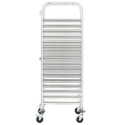 Maison Chic Desserte de cuisine | Chariot de cuisine | Meuble de rangement roulant pour 16 plateaux 38x55x163 cm Inox -GKD22657