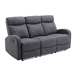 Vente-Unique Canapé 3 places relax en tissu gris EVELYN