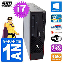 PC Fujitsu Esprimo E910 DT Intel Core i7-2600 RAM 4Go SSD 120Go Windows 10 Wifi - Occasion