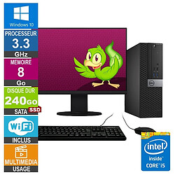 Dell Optiplex 7040 SFF i5-6400 3.30GHz 8Go/240Go SSD Wifi W10 + Ecran 19 - Reconditionné