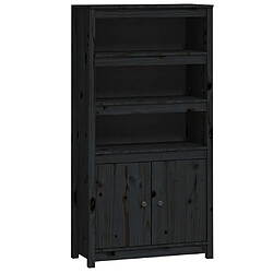 Maison Chic Buffet,Meuble de Rangement,commode pour salon,Cuisine Noir 80x35x154 cm Bois massif de pin -MN23550