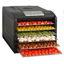 Déshydrateur fruits et légumes 6 plateaux 500w - secco 6 black - KITCHEN CHEF 