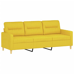 Acheter vidaXL Ensemble de canapés 3 pcs avec coussins Jaune clair Tissu