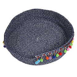 Panier De Lit Pour Chat En Corde De Coton Tissé Pour Chat Confort Chiot Nid Frais Bleu D'été