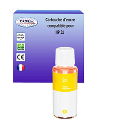 T3Azur Bouteille encre compatible avec HP 31 pour HP Smart Tank Plus 558 - Jaune - 70ml 