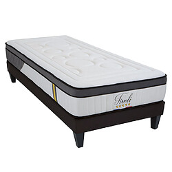 Bellecour Ensemble Tivoli Ensemble TIVOLI 90x190 cm | Matelas Mémoire de forme + Sommier Bois