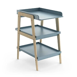 Demeyere Table a langer TSUGA - Bois massif et MDF - L.58 x P.71,1 x H.101,2 cm - Pour matelas 50x70 cm - Bleu orage