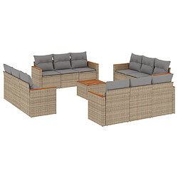 Maison Chic Salon de jardin avec coussins 13 pcs | Ensemble de Table et chaises | Mobilier d'Extérieur beige résine tressée -GKD71683