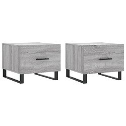 vidaXL Tables basses 2 pcs sonoma gris 50x50x40 cm bois d'ingénierie