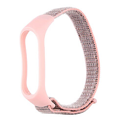 Wewoo Bracelet pour montre connectée Smartwatch en nylon tissé la montre-bracelet Xiaomi Mi Band 3/4 rose