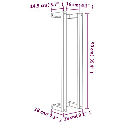 vidaXL Porte-serviette Blanc 23x18x90 cm Bois de pin massif pas cher