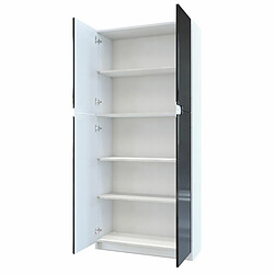 Avis Mpc Armoire De Bureau Blanc Mat Et Aspect Chêne Scié (lxhxp) : (82 x 185 x 37)