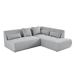 Lisa Design Onyx - canapé modulable d'angle droit 5 places - en tissu mailles 3D Onyx - canapé modulable d'angle droit 5 places - en tissu mailles 3D - Gris clair