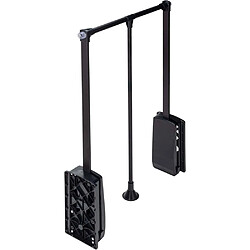 Emuca Penderie rabattable noire pour armoire Hang Largeur réglable de 60 à 83 cm.