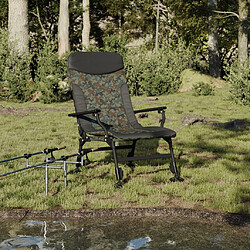 vidaXL Chaise de pêche avec accoudoir pliable camouflage