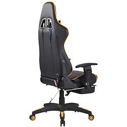 Acheter Decoshop26 Fauteuil de bureau avec fonction de massage siège chauffant hauteur réglable PVC noir / jaune 10_0002699