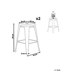 Avis Beliani Tabouret de bar Set de 2 Métal Noir CABRILLO