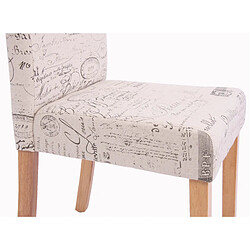 Avis Mendler Lot de 2 chaises de séjour Littau ~ tissu words fabric, pieds clairs