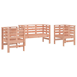 vidaXL Salon de jardin 3 pcs bois massif douglas